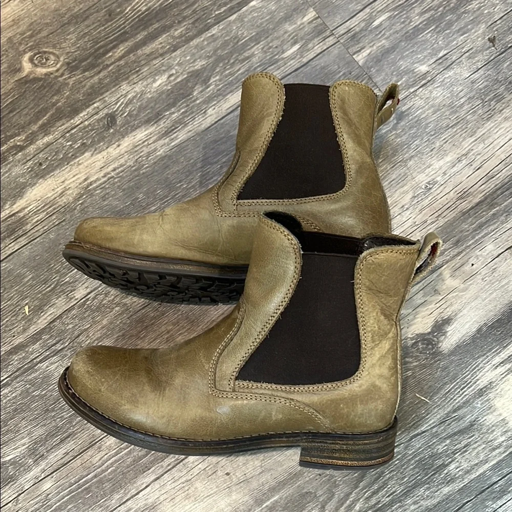 Eric Michael Khaki and Black Ankle Booties